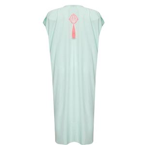 Caftán largo y holgado con bordados impresionantes, estilo bohemio, para playa o como cubrebañador, con decoración de borlas, para damas elegantes. - Product Image 3