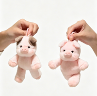 Porte-clés en peluche cochon rose mignon personnalisé, rembourré en coton PP doux, breloque animal en peluche de dessin animé, cadeau en gros OEM ODM