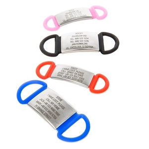 Thẻ ID Thú Cưng Kích Thước Nhỏ Kiểu Cũ Giảm Giá Tốt Nhất Thẻ Trượt Cao Su Silicon ID Chó - Product Image 1