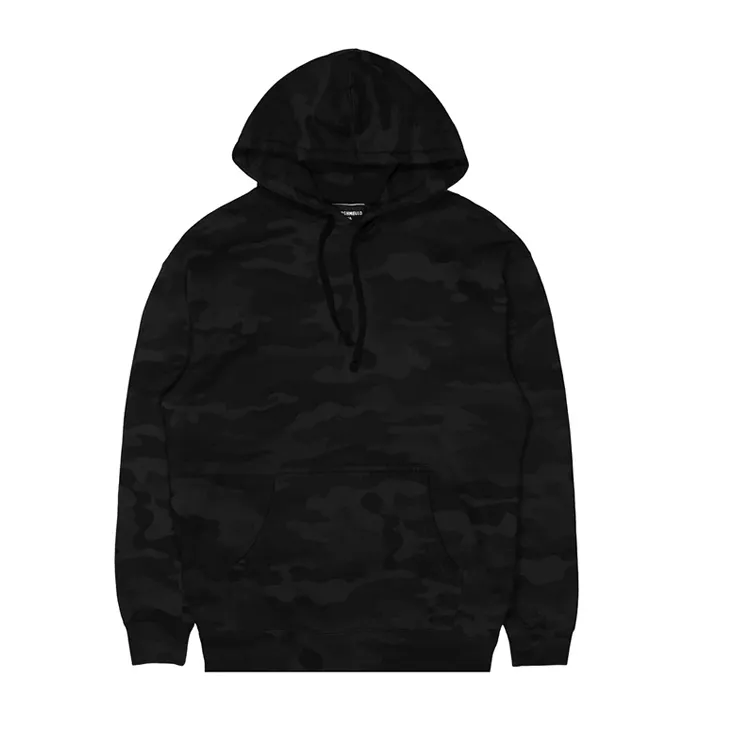 Men black camo hoodie pullover camouflage hoodie plain cotton custom logo
