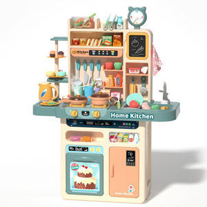 Jouet de cuisine pour filles, ensemble de 94,5 cm en plastique avec fonction pulvérisation d'eau pour couper les légumes et les fruits - Product Image 1