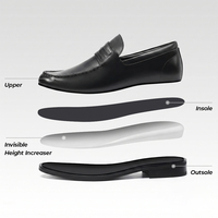 Mocassins pour hommes en cuir, rehaussants de 6 cm, imperméables et antidérapants, pour mariage, vente en gros d'usine, marque personnalisée