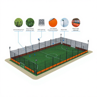 Gazon artificiel pour terrain de football, tapis de jeu extérieur, gazon synthétique naturel et clôture pour terrain de football, terrain de futsal