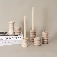 Großhandel Vintage Travertin Kerzenhalter für Heim Party Hochzeit Religiöse Dekoration Travertin Kerzenständer