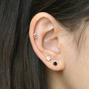 Boucles d'oreilles tendance en or rose 18 carats pur avec pierres précieuses véritables, diamants et saphir rose naturel taille cœur – Nouveauté très prisée - Product Image 5