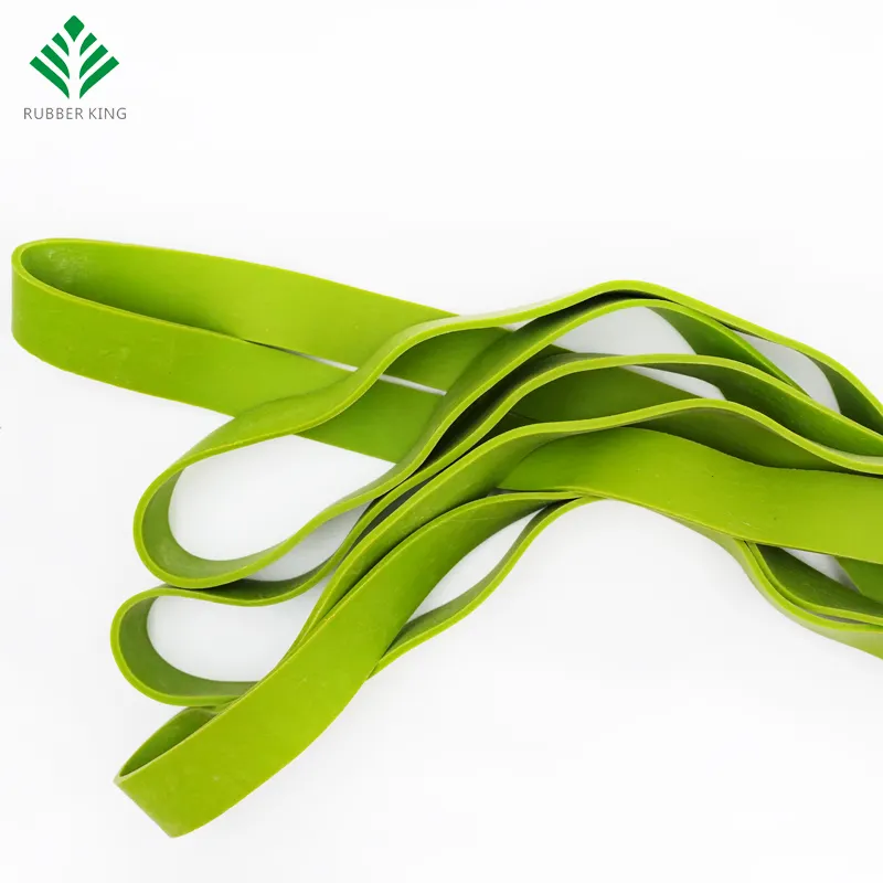 Gelang tangan kustom lateks rumah tangga 300*20 gelang karet hijau untuk toko ekspor musim semi elastis jenis berbeda karet tahan lama