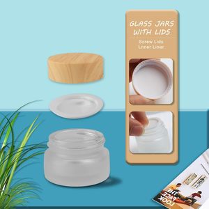 5ml-100ml Cosmetic <b>Mini</b> Frosted Soda-Lime Glass Cream Jars Metal <b>Spray</b> Cap Silk Screen Printing Clear White Black Green Colors - Product Image 2
