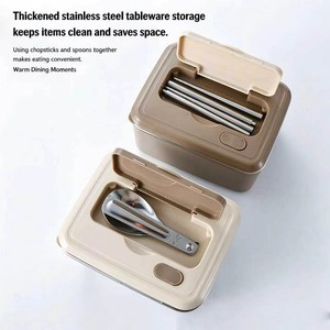 Stainless Steel Food Container BPA Free Microwaveable Thermos Insulated <b>Lunch</b> <b>Box</b> Set with Cutlery - Product Image 5