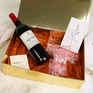 Рекламный бумажный упаковочный гофрированный почтовый ящик, магнитная Складная Подарочная коробка для вина и шоколада