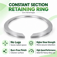 External Inch Constant Section Retaining Rings Flat Wire Snap Ring Stainless Steel Customizable Length Heavy Duty Lisprings