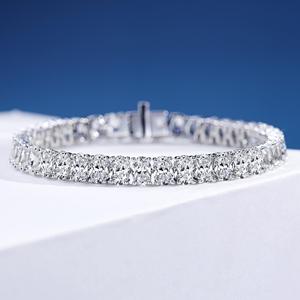 VOAINO 18K 14K 9K <span class=keywords><strong>or</strong></span> ovale coupe bijoux fille cadeau luxe laboratoire cultivé HPHT diamant tennis bracelet - Product Image 4