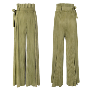 2020 nouveau printemps femmes pantalons grande corne plissé bourgeon pantalon ceinture lâche pantalon large femme - Product Image 2