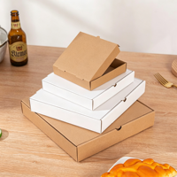 Boîte à pizza carrée en gros avec logo personnalisé et finition mate UV, conteneur à emporter en papier kraft écologique et recyclable