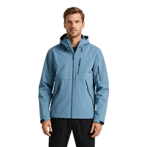 Logo d'entreprise <span class=keywords><strong>personnalisé</strong></span> vestes d'hiver minces pour hommes coupe-vent support <span class=keywords><strong>Softshell</strong></span> polaire à capuche extérieur imperméable pour la randonnée - Product Image 5