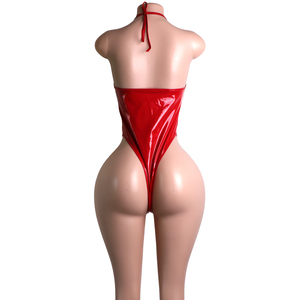 Body de Mujer, Estilo Exótico, Tanga de PVC con Tiras, Anillo en O, Brillante, Atuendo de Club, Ropa de Baile Sexy, Lencería de una Pieza, Diseño para Escenario y Festivales - Product Image 6
