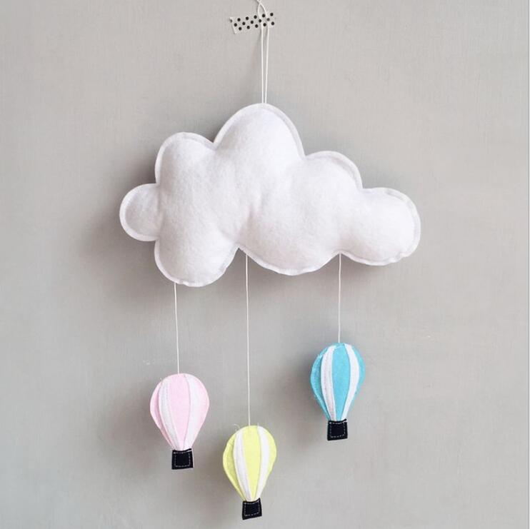Экологичная войлочная детская кроватка, мобильная игрушка в облаках, войлочное украшение для детской комнаты