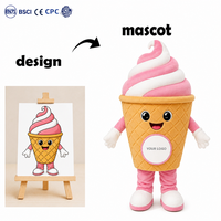 Costume de Mascotte en Peluche Personnalisé Dessin Animé Personnage Mascotte Crème Glacée Dessert OEM ODM Publicité Entreprise Club Promotion Magasin
