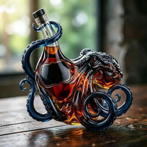 Nueva Botella de Vino y Whisky de Vidrio Transparente con Forma de Pulpo, Diseño Novedoso Soplado a Mano, Apta para Lavavajillas - Product Image 5