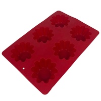 Passe au lave-vaisselle 6 cavités Dia 6.5cm forme de fleur de qualité alimentaire moule en Silicone écologique gâteau au fromage pour pâtisserie outils de cuisson