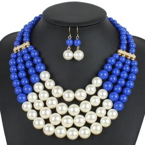 Parure Collier et Boucles d'Oreilles Pendantes en Alliage Plaqué Or avec Perles d'Imitation Multi-Couches, Idéale pour Anniversaire, Fête ou Cadeau de Mariage pour Femme - Product Image 4
