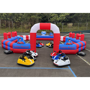 Piste <span class=keywords><strong>de</strong></span> course gonflable rouge et bleue en PVC pour enfants et événements, château gonflable, arène <span class=keywords><strong>de</strong></span> voitures tamponneuses gonflable - Product Image 1