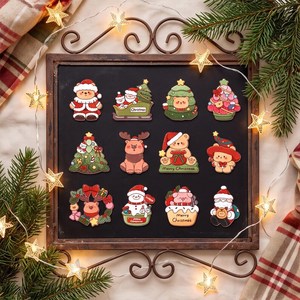 Imán Decorativo para Refrigerador, Regalo para el Hogar, Souvenir, Imán Acrílico con Personajes Navideños de Dibujos Animados - Product Image 2