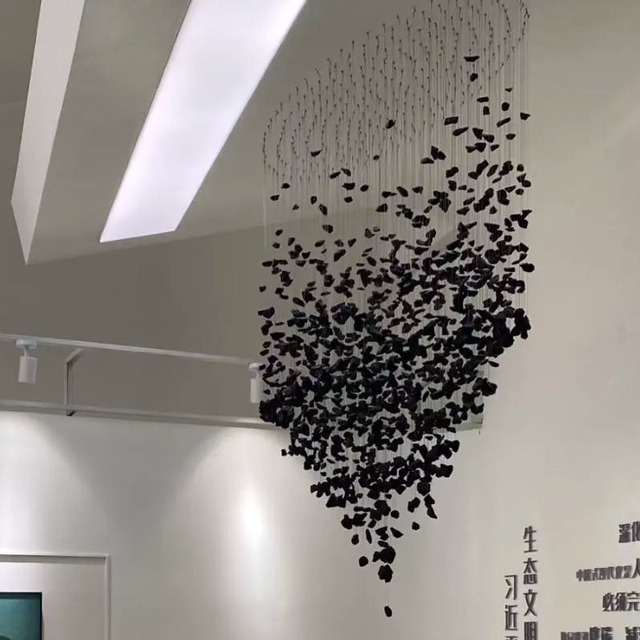 Luxury Glass Pebble Chandelier Custom Irregular Stone Pendant Light for Hotel Villa Project