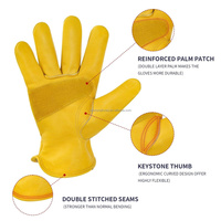 Gants de travail en cuir de vachette robustes sur mesure, à doigts entiers, antidérapants et résistants à l'usure pour la construction et le jardinage