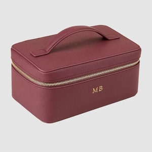 Borsa Cosmetica Personalizzata con Manico e Cerniera, <span class=keywords><strong>Beauty</strong></span> Case da Viaggio in Pelle Saffiano per Trucco e Articoli da Toeletta - Product Image 2