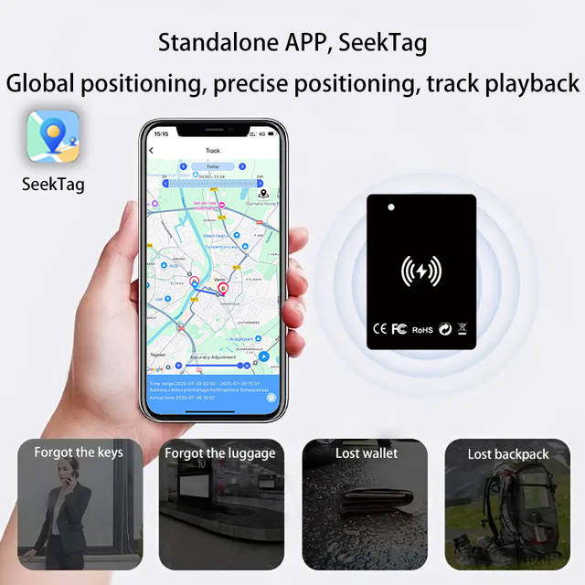 Mini Wallet Card Tracker Pet Kid Order Anti-Loss Locator with Gps IOS Android Compatible for Wallet Bag Finder Card