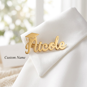 Broche Personalizado con Nombre para Graduación, Chapado en Oro de 18K al Vacío, Acero Inoxidable, Pin de Solapa con Letra Personalizada, Regalo - Product Image 3