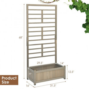 Jardinera Elevada Moderna con Certificación <span class=keywords><strong>FSC</strong></span>, <span class=keywords><strong>de</strong></span> <span class=keywords><strong>Madera</strong></span> <span class=keywords><strong>de</strong></span> Cedro, con Enrejado, Grande, para Exteriores, Color Gris Oscuro, para Jardinería Doméstica - Product Image 3