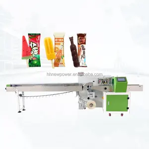 Machine d'emballage horizontale à grande vitesse flow pack machine d'emballage pain chocolat bonbons sucette popsicle type oreiller machine d'emballage