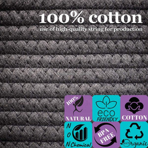 KUYUE Giỏ Dây Cotton Giỏ Đựng Sách Đồ Chơi Và Đồ Giặt Giỏ Đựng Đồ - Product Image 3