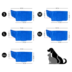 Ayarlanabilir yaka ve bel ile mikrofiber malzeme hızlı kurutma süper emici köpek bornoz - Product Image 5