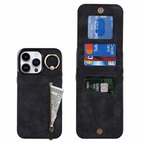 Étui de téléphone portefeuille en cuir à rabat résistant aux chocs avec fermoir magnétique et béquille, personnalisé en usine, pour iPhone 17 à 11