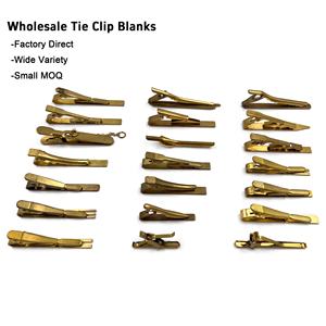 環境に優しい メンズ ネクタイアクセサリー 無垢真鍮製 タイピン 卸売 ステンレススチール タイバークリップ ブランク - Product Image 1