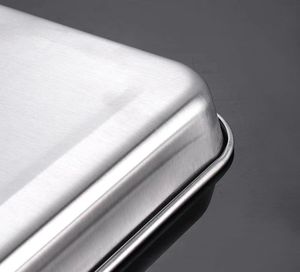 Tùy chỉnh cấp thực phẩm đóng dấu 304 khay thép không gỉ với lỗ Baking Pan tấm vật liệu nhôm khay để nướng - Product Image 4