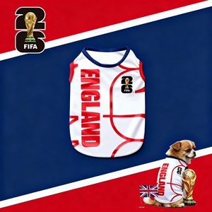Maillots de football officiels de la Coupe du monde <span class=keywords><strong>FIFA</strong></span> 2026 pour chiens, vêtements pour animaux de compagnie, vêtements de luxe pour animaux de compagnie, équipe d'Angleterre, vêtements pour animaux de compagnie pour soutenir l'équipe - Product Image 3