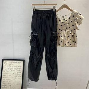 Produttore di abbigliamento 2024 nuovi bambini ragazza adolescente moda Pu <span class=keywords><strong>pelle</strong></span> <span class=keywords><strong>pantaloni</strong></span> Cargo 3-15 anni - Product Image 2