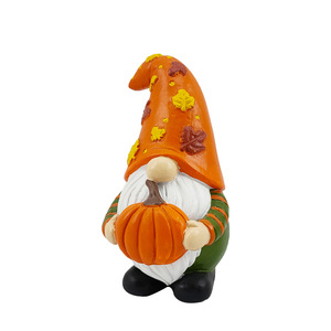 Resin Dwarf Gnome Figurine Autumn Harvest Decoration Thanksgiving Craft Ornament Faceless Elf <b>Statue</b> Small Festival Decor - Product Image 3