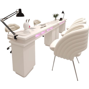 Moderno salón de belleza económico simple Individual Doble triple uñas Mesa manicura mesa y silla conjunto - Product Image 6
