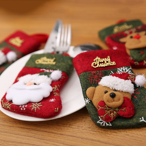 Juego de Cubiertos para Decoración de Mesa de Restaurante 2025, Juego de Cuchillo y Tenedor, Bolsa de Regalo con Calcetines Navideños, Artículos de Decoración Navideña - Product Image 2
