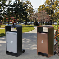 Poubelle en acier galvanisé Cendrier extérieur décoratif urbain Hôtel Poubelle City Street Metal Recycling Dust Bin