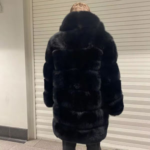 <span class=keywords><strong>Cappotto</strong></span> da <span class=keywords><strong>Uomo</strong></span> Lungo in Vera <span class=keywords><strong>Pelliccia</strong></span> di Volpe Nera all'Ingrosso OEM Fashion - Product Image 6