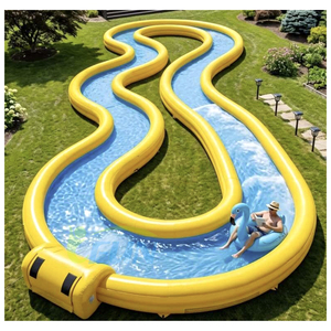 Attrezzatura per Parco Acquatico Esterno, Piscina Gonfiabile Gigante Portatile con <span class=keywords><strong>Fiume</strong></span> Lento per Giardino e Feste in Campeggio - Product Image 6
