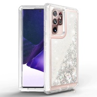Coque à paillettes pour Samsung Galaxy S23 Ultra S22 Plus S21 Note 20 S20 S10 S9 S8 Floating Liquid Quicksand Bling Sparkly Phone Cover