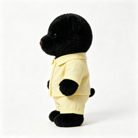 Peluche Ours Noir Doux et Confortable, Poupée en Peluche avec Pyjama Jaune, Cadeau Apaisant pour Enfants, Décoration de Chambre d'Enfant