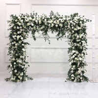 Arche de mariage carrée, arrangement floral bordeaux, fournitures, arche de roses artificielles, scène florale, événements, arche de mariage, fond de mariage
