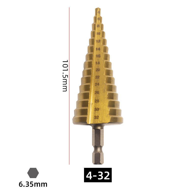 ดอกสว่านทรงเจดีย์ร่องตรงก้านหกเหลี่ยม 4-32
